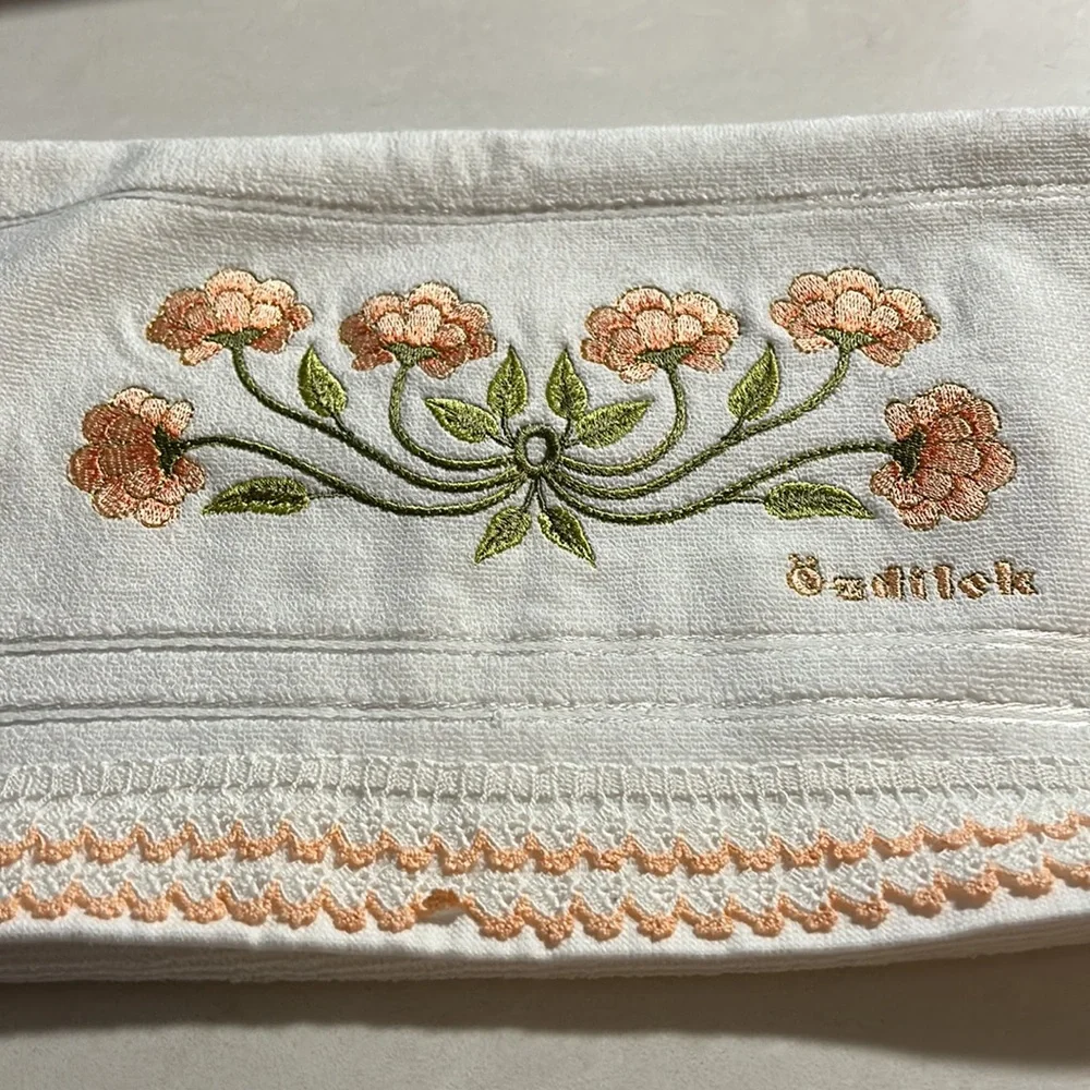 Turkish Embroidered Cotton Hand Crochet Towel